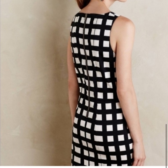 Anthropologie Tabitha Gridway black  white  shift dress, size 6 - Picture 7 of 12